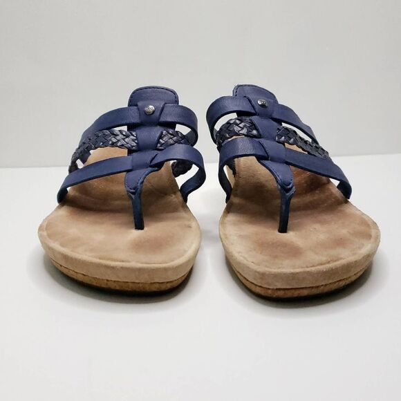 UGG Maddie Blue Braided Wedge Heel Sandals Size 7.5 - Picture 8 of 9